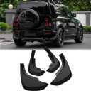 4PCS Tire Mud Flaps Splash Guards for Landrover Defender 110, Vehicle Wheel Mudflaps Exterior Protector Accessories (Matte Black)