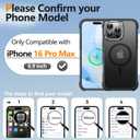 Mist-Armor Designed for iPhone 16 Pro Max Case, [Fit for Mag Safe] [Non-Slip Edge] Military Grade Protective Bumper Silicone Matte Phone Case Cover for iPhone 16 Promax 6.9" Men Women, Black