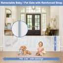 Reinforced 90 Inch Wide Retractable Baby Gates for Doorways Extra Wide Outdoor Retractable Gate for Dogs Reinforced Bottom to Prevent Crawling Through Mesh Baby Gate Long Dog Gates Indoor Extra Long
