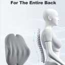 Lumbar Support Pillow, Back Support Pillow for Chair, Memory Foam Car Seat Back Pillows for Back Pain Relief, Ergonomic Design, Perfect for Home Office Desk Chairs,Plane-No Vibrating Version (Grey)