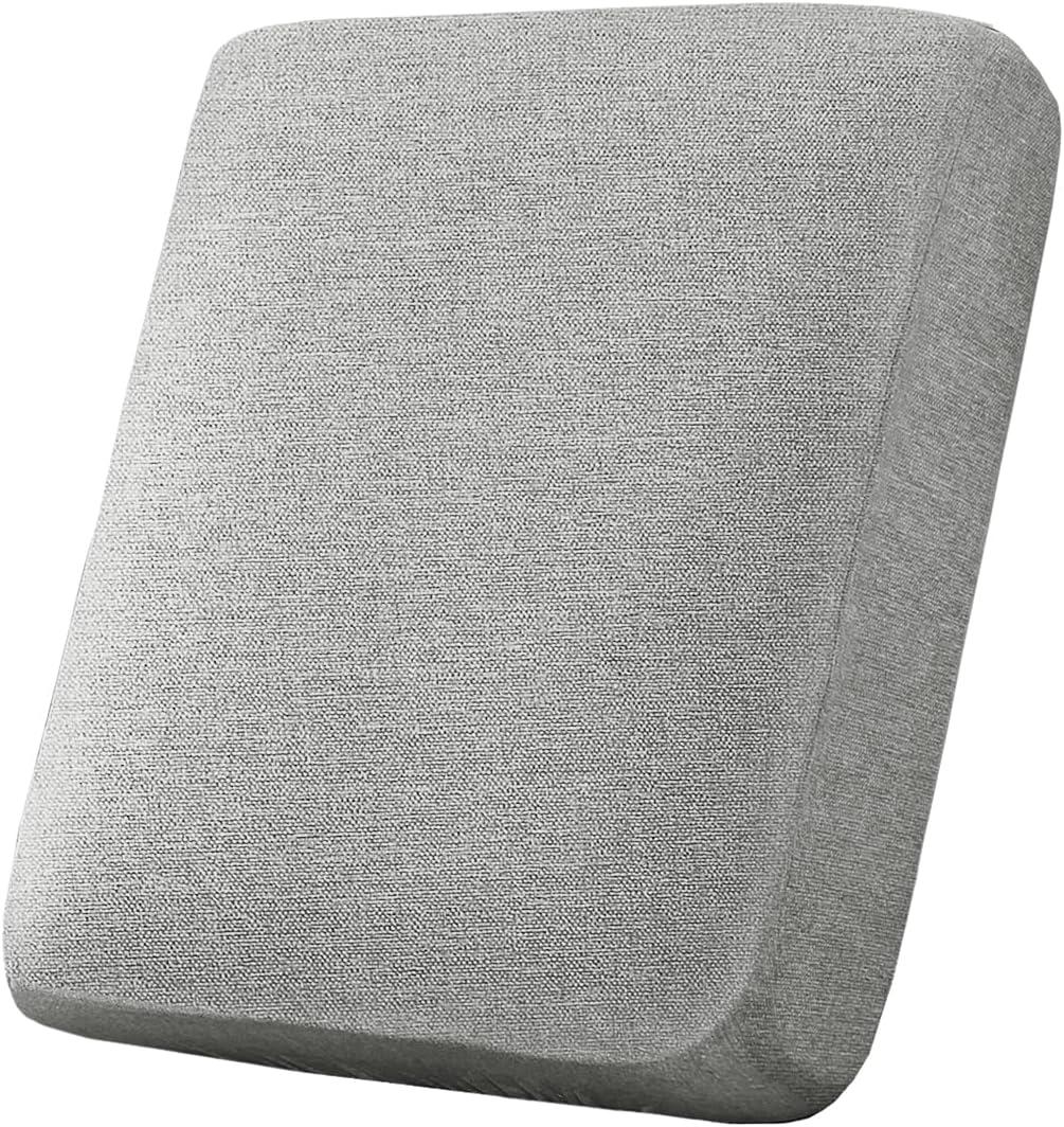 H.VERSAILTEX Water Resistant Woven Linen Look Couch Cushion Covers Chair Cushion Covers Individual Seat Cushion Covers Suitable for Armchair Cushion Protector Slipcovers (1 Pack,Heather Grey)