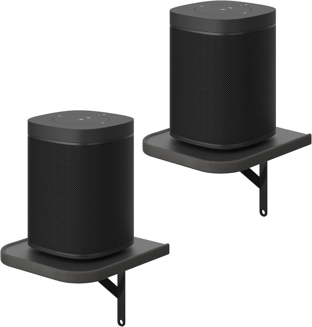 Set of 2 Universal Small Rear Speaker Wall Mount Shelf Surround Sound Speaker Stand Bookshelf for Samsung, Roku, Sony, JBL, Vizio, LG