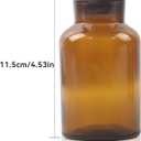 Klmnop 3 Pcs 125ml Lab Glass Reagent Bottle, Wide Mouth Amber Bottle with Ground Stopper for Labs,Universities and Home(Amber)