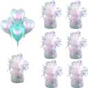 Aluminum Foil Balloon Weights for Parties (6 pcs) - 0.31lb (140g) Each - Premium Balloon Anchors for Birthday, Wedding, Dinner, Indoor & Outdoor Decorations(Lridescent 6pcs)