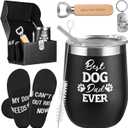 Yoiemivy Dog Dad Gifts for Men Dog Lovers Gifts 12 oz Stainless Steel Insulated Tumbler with Bottle Opener Socks Keychain Funny and Unique Gift for Dad Dogs Lovers Father's Day Christmas Gift