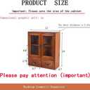 Rustic Vintage Mini Pine Counter Top Cabinet - 12" L x 4.7" W x 14" H with 2 Doors & 2 Drawers, Antique Apothecary Spice Cabinet for Kitchen, Bathroom, Office Organization & Storage(Brown)