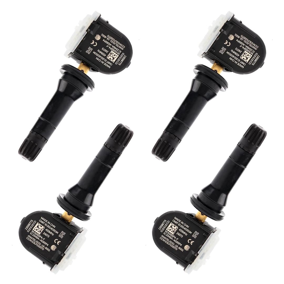 TPMS Sensors Tire Pressure Sensors 433MHz Compatible with Chevy Silverado Tahoe Buick Enclave Cadillac Escalade GMC Sierra Replaces# 13598773 13516165(4 PCS)