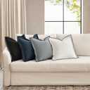 2 x MIULEE Linen Throw Pillow Covers, 2 Piece 18x18 Inch Light Grey, Boho Euro Pillowcases for Bed to Infuse Elegance, Ideal for Sofa Couch Cushion in Home Decor Upgrade