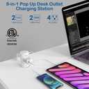 2.5 inch Hole Pop up Outlet for Countertop,20W USB C,4 USB Ports,4 Outlets 15Amp Tamper Resistant Receptacle Flush Mount,Space Saver Recessed Outlet,1875W,ETL Listed