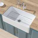 Extra Large White Farmhouse Sink 36 x 20 Inch, MIN. Cabinet Size: 24"Dx39"W, Firecaly Apron Front Undermount Farm Kitchen Sink Deep Single Bowl for Kitchen, w Accessories 2 Types