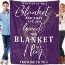 QDVXZA Get Well Gifts for Women, Hug Blanket, Inspirational Gifts for Her Him, Cancer Care Gifts for Men Encouragement Healing After Surgery Thinking of You Gifts for Mom Friend Sister Purple 60"x50"