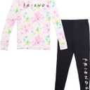 FRIENDS Pajama Shirt & Pants Little Kid to Big Kid (5-6, White / Black)