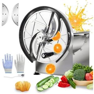 Commercial Manual Vegetable Fruit Slicer - 0.2-13mm Adjustable Thickness, Stainless Steel Manual Vegetable Cutter Machine with 2* Extra Blades for Slicing Fruit Potato Lemon Onion Cabbage Tomato