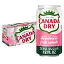 Canada Dry Fruit Splash Strawberry Ginger Ale Zero Sugar Soda, 12 fl oz cans, 12 pack (EXP 08/20/26)