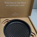 Cast Iron Hot Grill | Toxin-Free, 10.5" Round, Enameled Cast Iron Grill Pan | Indoor Serious Searing & Grill Marks | Oven Safe Up To 500°F | Easy To Clean & Maintain | Char