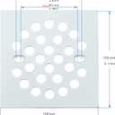 RRAJJ Square Improve 4-1/4 Inch(108mm*108mm) Screw-in Shower Floor Drain Grate Strainer (White)