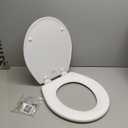 BEMIS 500EC 390 Toilet Seat with Easy Clean & Change Hinges, 1 Pack Round, Cotton White