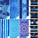 6 Pack Lightweight Thin Beach Towel Oversized 71"x32" Big Extra Large Microfiber Sand Free Towels for Adult Quick Dry Travel Camping Beach Accessories Gift Turtles Tie Dye Coconut Tree Mandala Stripe
