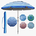 Blissun 7.2' Beach Umbrella with Sand Anchor, Outdoor Portable Beach Umbrella for Sand with Tilt Pole, Carry Bag, Air Vent