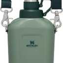 Stanley Legendary Classic Canteen 1.1 qt | Leakproof Drink Container with Strap | Stainless Steel Water Bottle with Lid | Camping, Hiking, Travel | BPA-Free | Hammertone Green (35.2 Ounces)