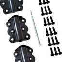 QCAA Door Spring Hinges, 2-3/4", Each Set Including 2 PCS Self Closing and 1 PC Adjustable Self Closing Door Hinge, Black, 1 Set, Made in Taiwan