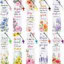 30 Pieces Christian Bookmarks Bible Verses Inspirational Scripture Bookmark Bulk Religious Positive Page Marker with Cross Pendant for Mother Day Church Gift, 2 x 7 Inch(Flower Style)
