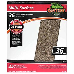 Gator 9" x 11" Multi-Surface Sanding Sheets, 36 Grit, 25 Pack