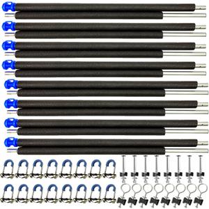 8 Universal Trampoline Enclosure Net Poles, Trampoline Poles Replacement and Hardware Fits 8 Straight Poles Round Frame