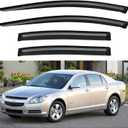 Window Visors Rain Guards Shield for 2008 2009 2010 2011 2012 Chevy Malibu, Out-Channel Window Vent Wind Deflectors Visors Shades for 08-12 Malibu