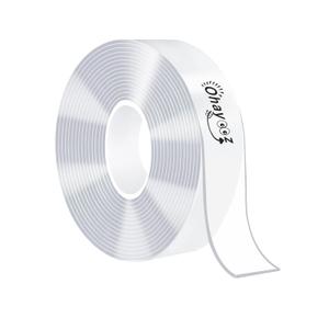 Ohayooz Extra Strong Double Sided Tape Heavy Duty Removable 10FT, Clear Sticky Nano Adhesive Wall Tape for Hanging Picture, Poster, Carpet, Photo Deco (10 Feet Set of 1)