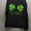 Shamrock Boobs St Patricks Day LS Shirt Long Sleeve T-Shirt (Large, Black)