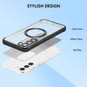 ZTOFERA Clear Magnetic Case for Samsung Galaxy S23 Plus 5G with Gradient Glitter Peice(2 in 1), Luxury Plating Cute Transparent Bling Sparke Case for Women Girls,Shockproof TPU Protector Cover-Black