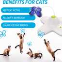 AFP Interactive Cat Toy, Butter-Fly Interactive for Indoor Cats, Flutter Bug Cat Toys, Flutter Rotating Kitten Toys with 2 Replacements