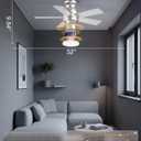 Ohniyou 32'' Silver Low Profile Ceiling Fan with Lights, Remote/APP Control