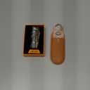 420 Carbon Steel  and Torch Lighter Set, Built-in , Triple Jet Flame Butane Lighter, Refillable Windproof Gas Lighter. Grey. (Sold Without Gas) (Gray)