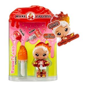 Yummiland Lip Gloss Doll - Amber Cinnamon, with DIY Lip Gloss Kit, Ages 4+