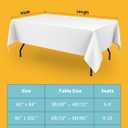 Niuara White Rectangle Table Cloth - 6 Pack, 60" x 84" Washable Polyester Tablecloth for 5FT Tables, Wrinkle-Resistant Table Cover for Weddings & Parties