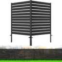 2 Panels No-Dig Metal Privacy Fence Screen, 42" H 38" W Outdoor Air Conditioner Fence, Rustproof AC Unit Cover to Hide Trash Bins, Pool Equipment Enclosure, Decorative Garden, Patio & Backyard