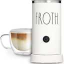 Rae Dunn Electric Milk Frother Steamer -Stylish Automatic Milk Steamer and Frother, Milk Warmer, Hot and Cold Foam Maker for Coffee, Latte, Cappuccino, Macchiato - 550 Watt (Cream)