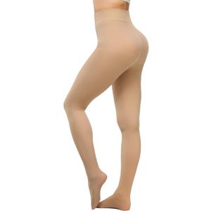Fleece Lined Tights Women Sheer Warm Pantyhose Leggings Fake Translucent Thermal Winter Thick Tights for Dresses (Medium)