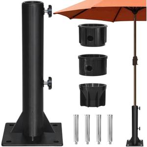 EliteShade USA Patio Umbrella Stand for 1.5''-1.9'' Pole, Heavy Duty Umbrella Base Stand Deck Mount Umbrella Holder (Black)