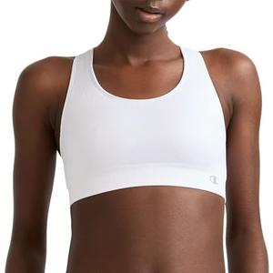 Champion Women's The Infinity Racerback Sports Bra (White, Medium) 2 Pack