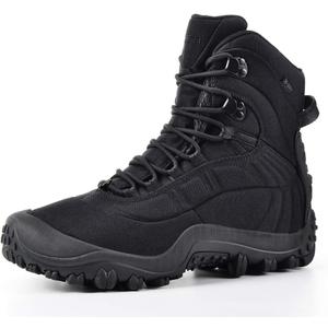 XPETI Mens Mid-Ankle Thermator Waterproof Tactical Boot (10.5, Black)