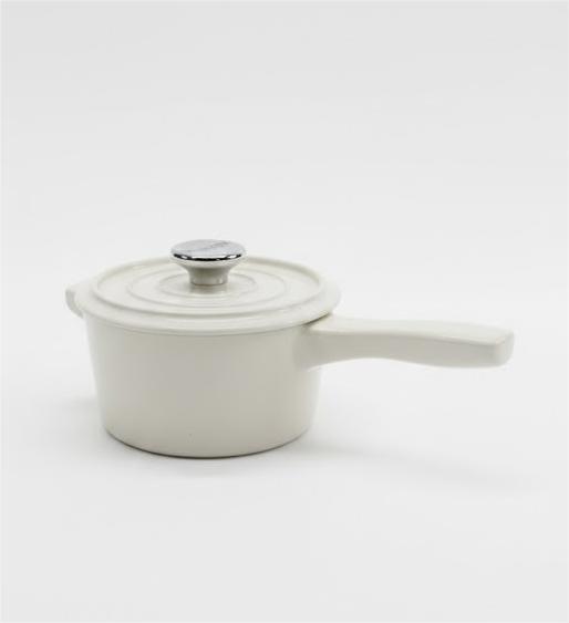 Enameled Cast Iron Dutch Oven Pot with Lid, 3 Quart Shallow Dutch Oven, Oven Safe up to 500 F, Suitable for Bread Baking, Braising, Roasting, Stews, White