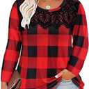 TIYOMI Plus Size Tops Long Sleeve Black Lace Dressy Casual T-shirt Fall Lightweight Sweatshirt Tunics Pullover 4XL