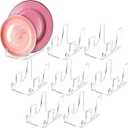 Wenqik 8 Pcs 2 Tier Acrylic China Plate Display Stands Clear Dinnerware Easel Display Stand China Platters Setting Plate Racks for Kitchenware Plates Cabinet Organizer