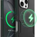 OtterBox iPhone 16 Pro (Only) Commuter Series Case Built-in MagSafe Thin, Dual-Layer, Pocket-Friendly, Port Cover Forest Night (Black/Green)