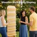 5.9 ft 6-Tier Champagne Wall Holder, Wood Champagne Wall, 23.62 x 23.62 x 70.87 inches