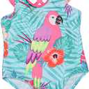 DXTON Girls Bikini One Piece Swimsuit Ruffled Tankini Bathing Suit Swimwear SM012 10T