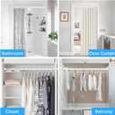Shower Curtain Rod 28 to 48 inches 2PCS,Spring Tension Curtain Rod White Expandable Rods Adjustable Rods for Window, Wardrobe, Doorway, Kitchen